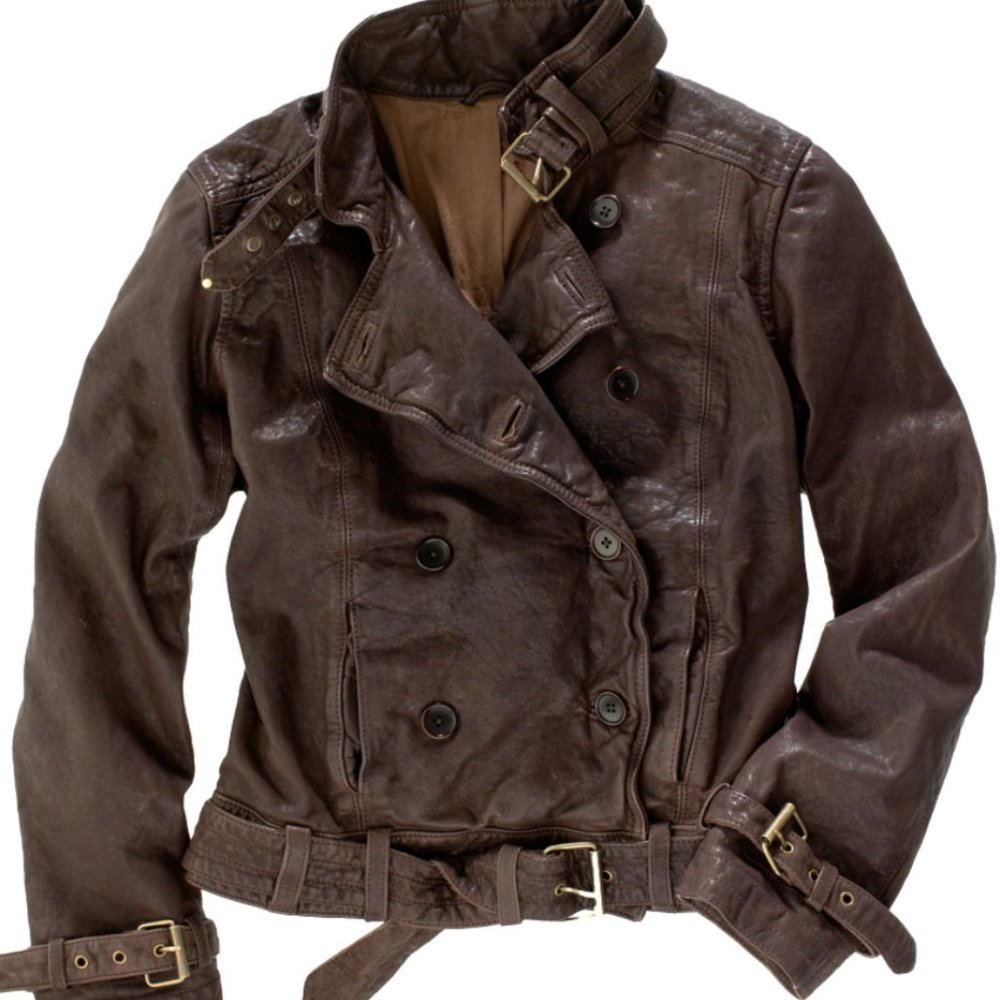 Madewell Chocolate Raisin Leather Jacket, XS